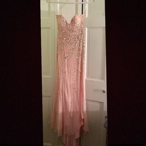 Powder Pink Strapless Prom Dress